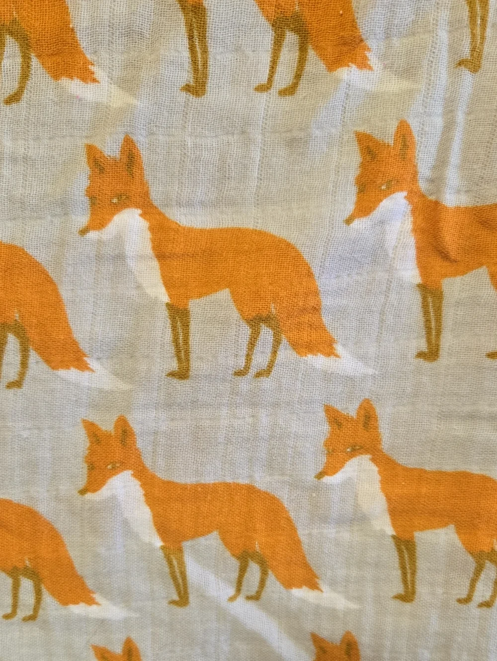 Milkbarn Orange Fox Muslin Baby Blanket